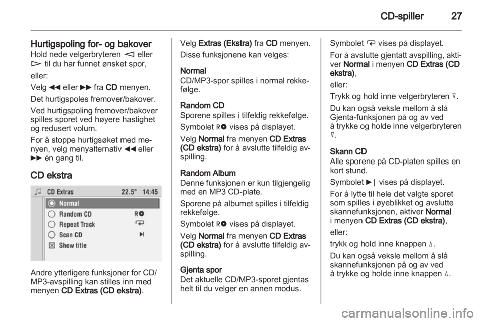 OPEL CORSA 2010.5  Brukerhåndbok for infotainmentsystem 