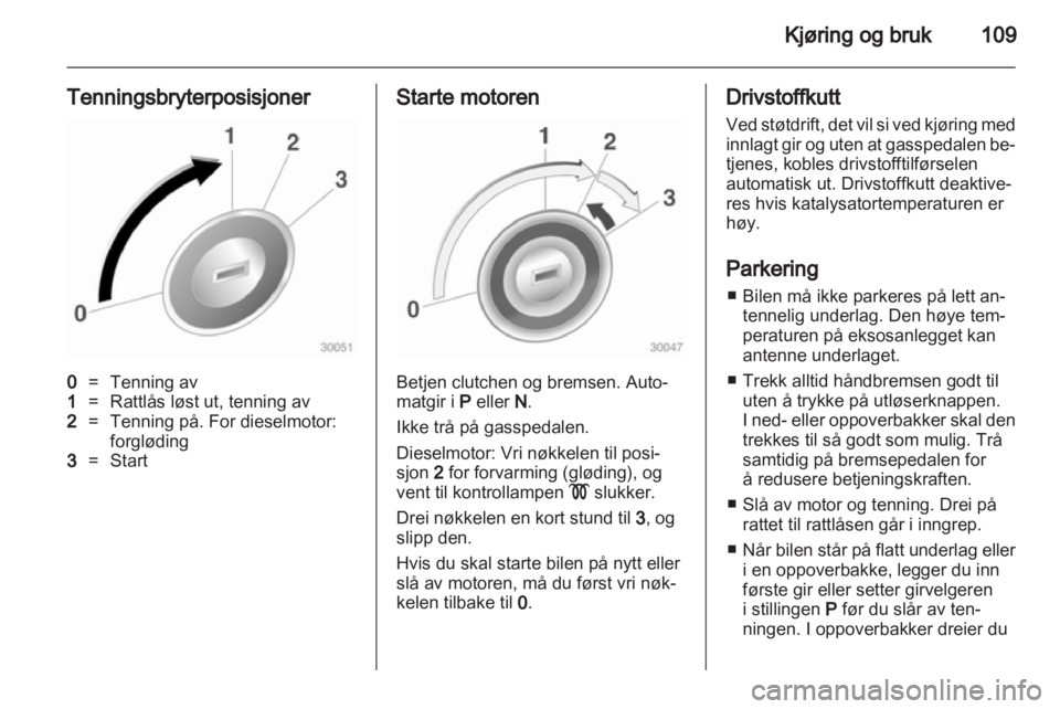 OPEL CORSA 2010.5  Instruksjonsbok 