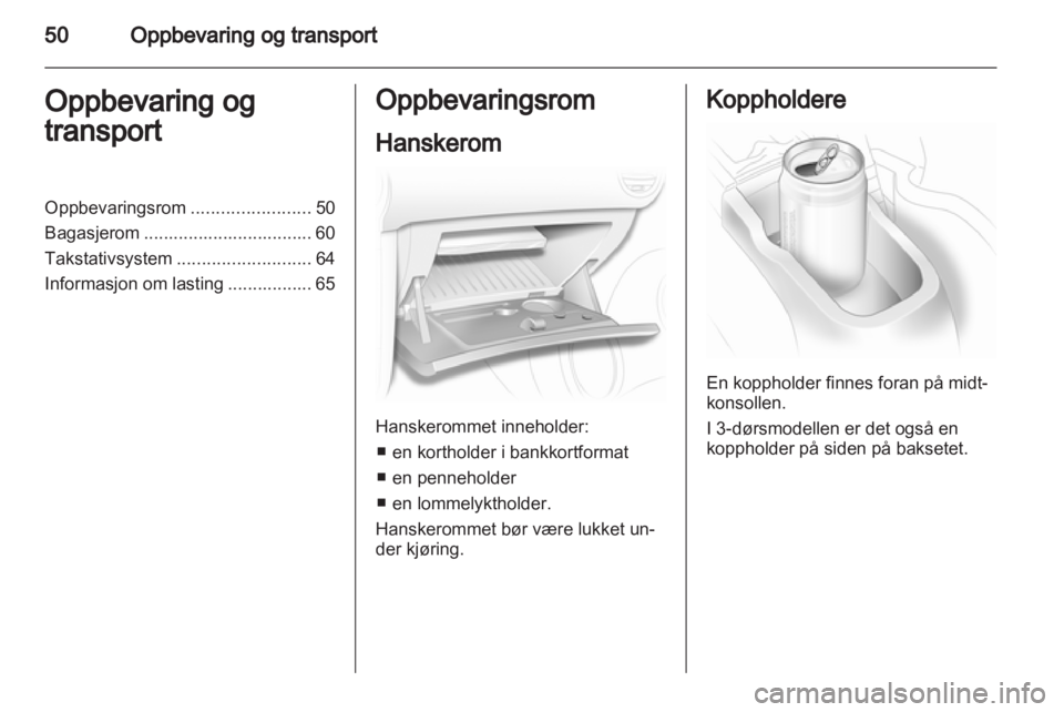 OPEL CORSA 2012  Instruksjonsbok 