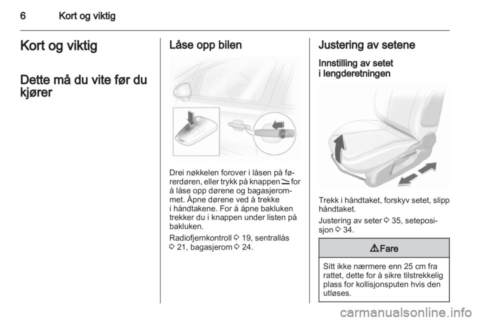 OPEL CORSA 2012  Instruksjonsbok 