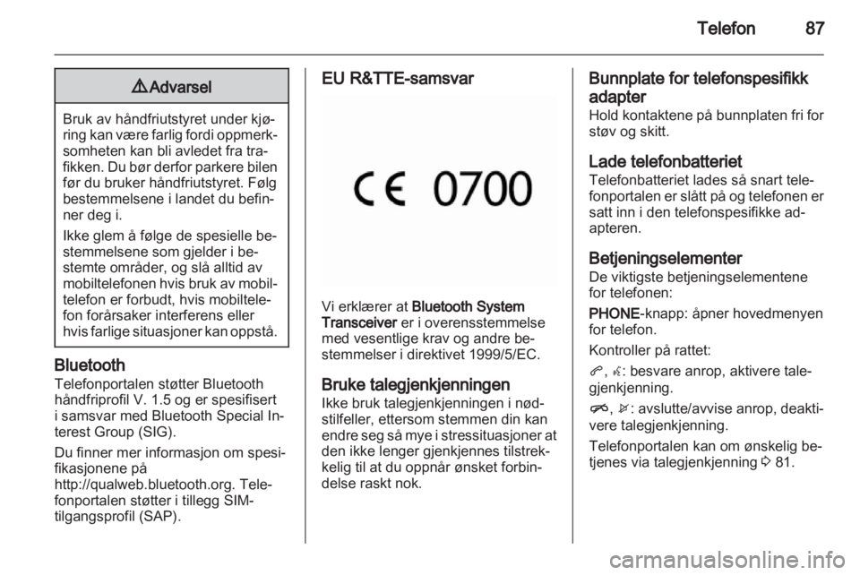 OPEL INSIGNIA 2011 Brukerhåndbok for infotainmentsystem OPEL INSIGNIA 2011 Brukerhåndbok for infotainmentsystem
