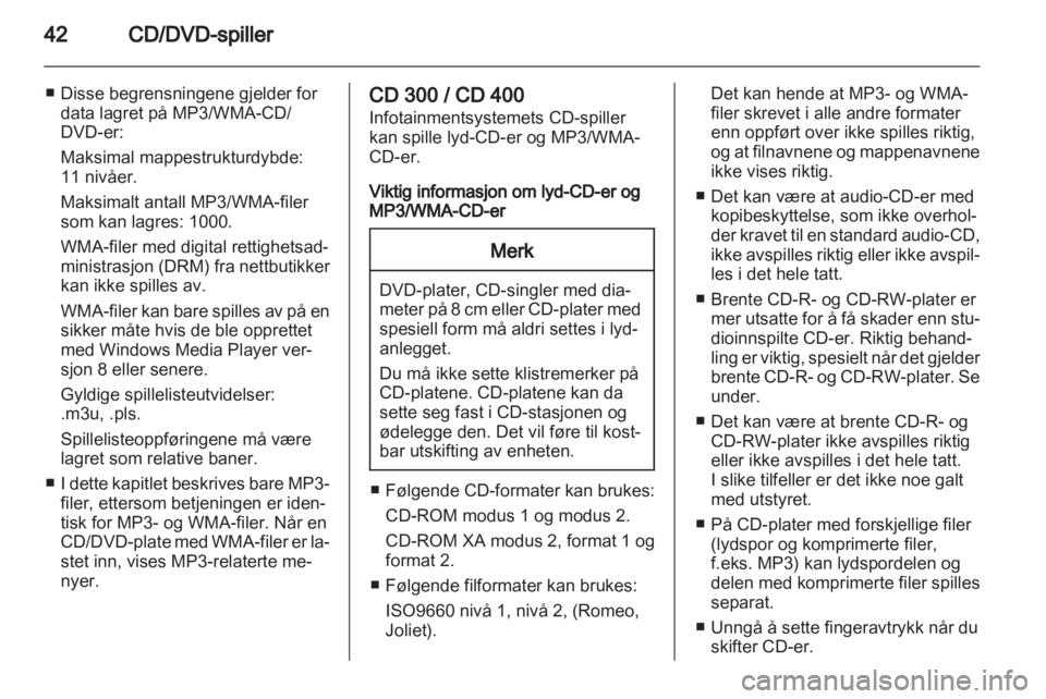 OPEL MERIVA 2011.25  Brukerhåndbok for infotainmentsystem 