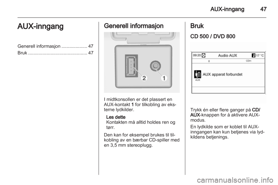 OPEL MERIVA 2011.25  Brukerhåndbok for infotainmentsystem 