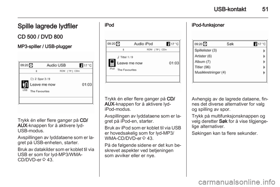 OPEL MERIVA 2011.25  Brukerhåndbok for infotainmentsystem 