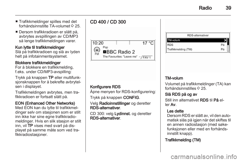 OPEL MERIVA 2013  Brukerhåndbok for infotainmentsystem 