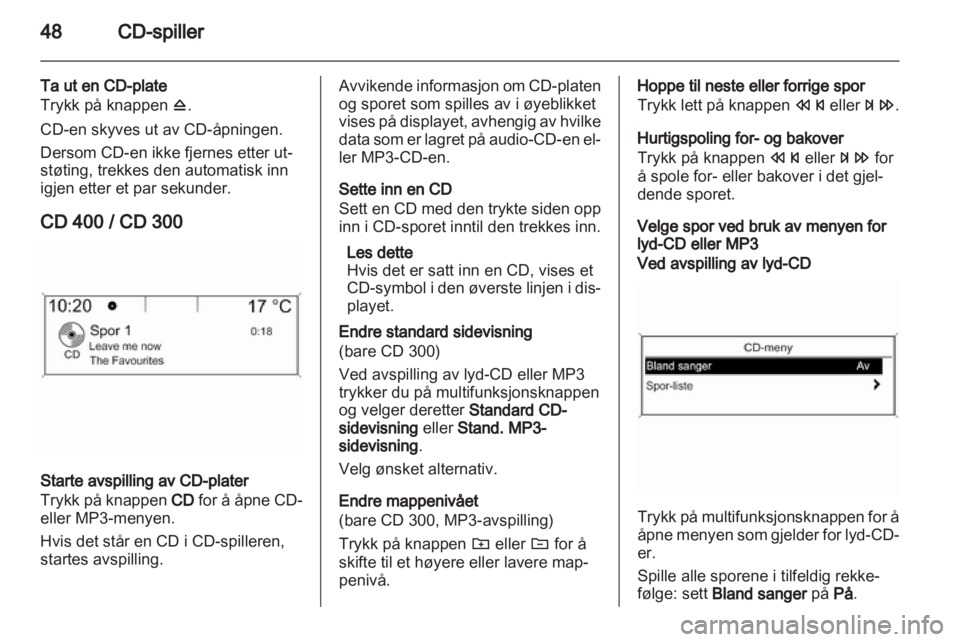 OPEL MERIVA 2013  Brukerhåndbok for infotainmentsystem 