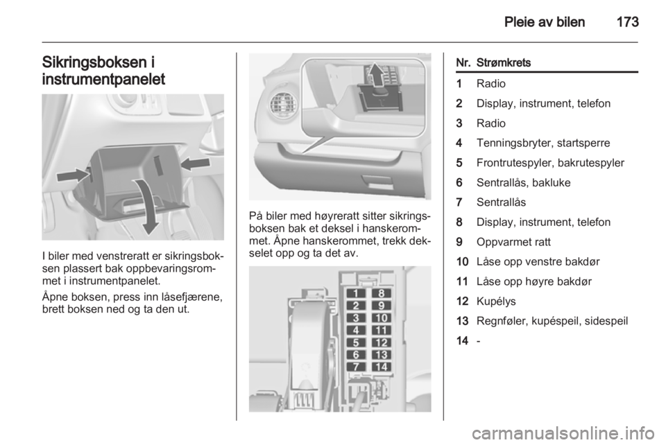 OPEL MERIVA 2013  Instruksjonsbok 