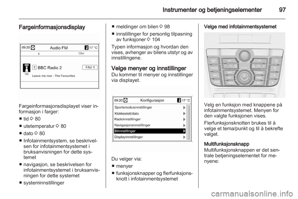 OPEL MERIVA 2013  Instruksjonsbok 