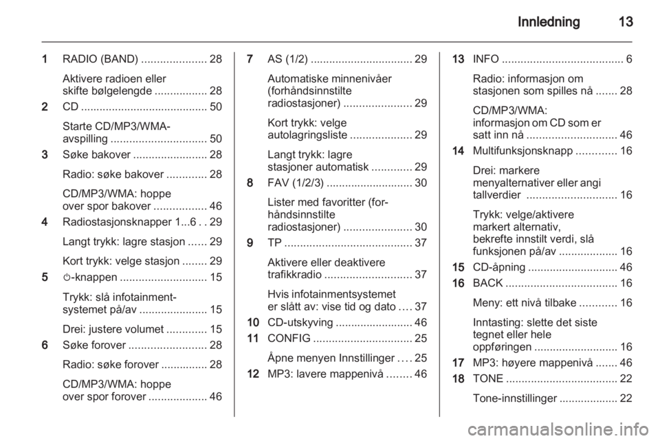 OPEL MERIVA 2013.5  Brukerhåndbok for infotainmentsystem 