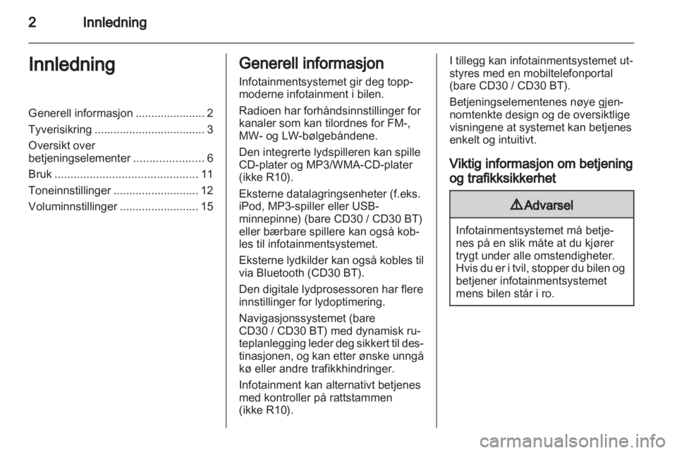 OPEL VIVARO 2011.5  Brukerhåndbok for infotainmentsystem 