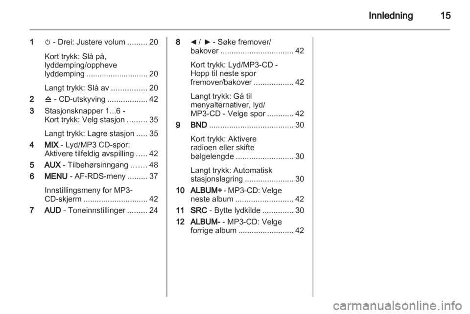 OPEL VIVARO 2012.5  Brukerhåndbok for infotainmentsystem 
