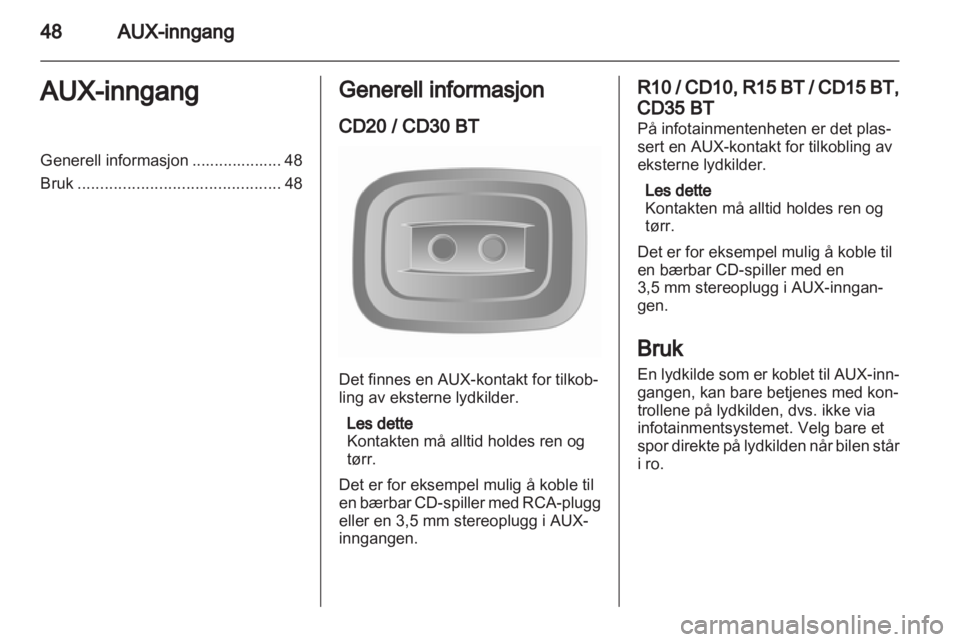 OPEL VIVARO 2012.5 Brukerhåndbok for infotainmentsystem OPEL VIVARO 2012.5 Brukerhåndbok for infotainmentsystem