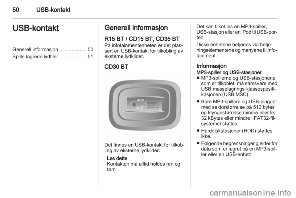 OPEL VIVARO 2012.5  Brukerhåndbok for infotainmentsystem 