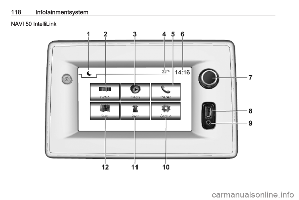 OPEL MOVANO_B 2020  Instruksjonsbok 118InfotainmentsystemNAVI 50 IntelliLink 