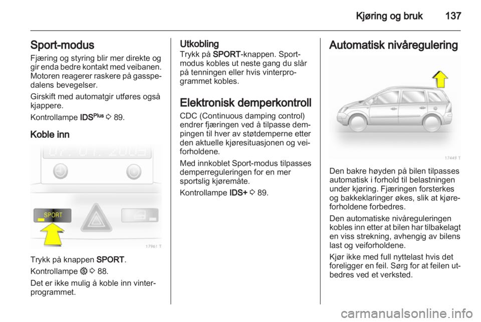 OPEL ZAFIRA 2012 Instruksjonsbok OPEL ZAFIRA 2012 Instruksjonsbok