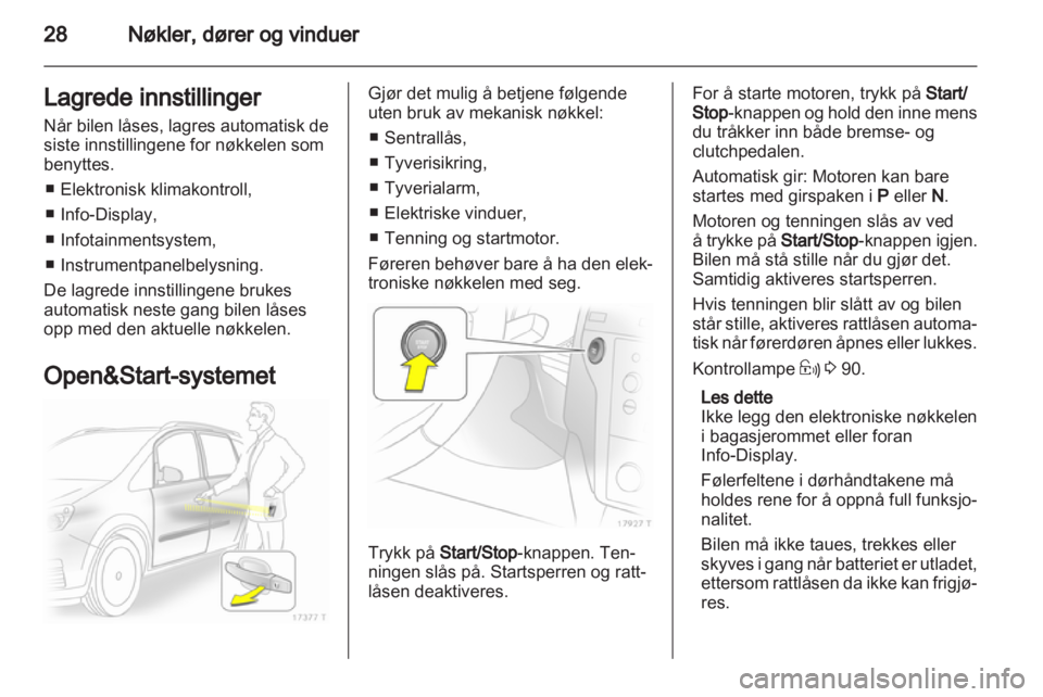 OPEL ZAFIRA 2012  Instruksjonsbok 