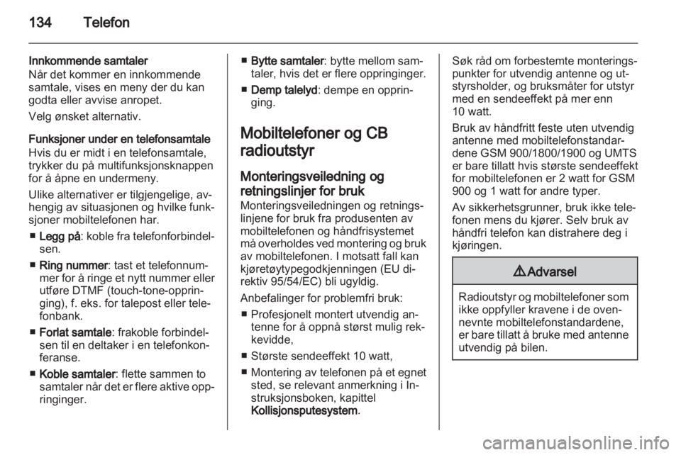 OPEL ZAFIRA C 2013.5  Brukerhåndbok for infotainmentsystem 