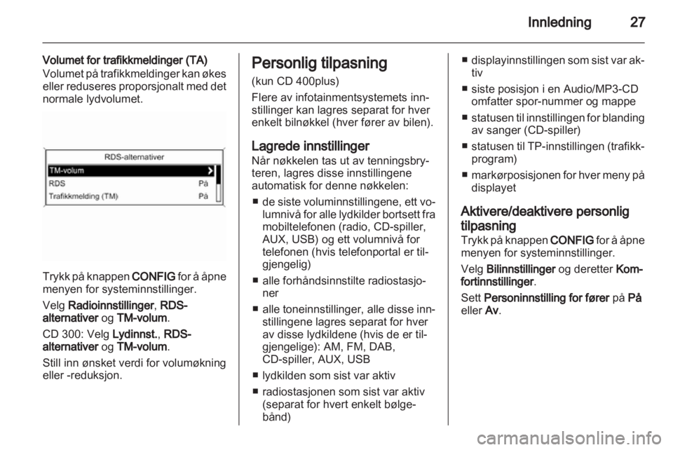 OPEL ZAFIRA C 2013.5  Brukerhåndbok for infotainmentsystem 