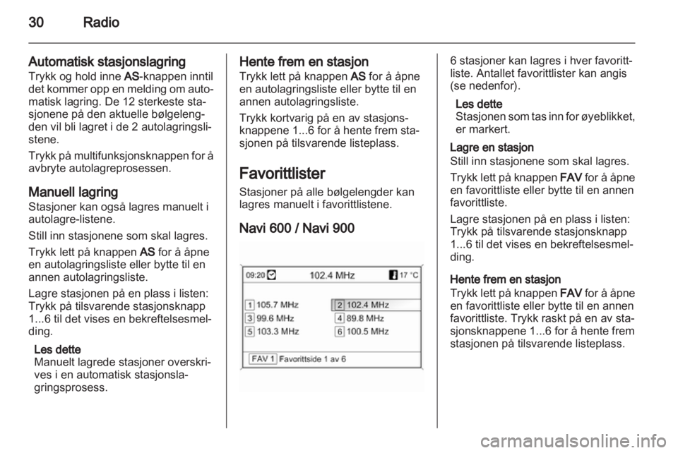 OPEL ZAFIRA C 2013.5  Brukerhåndbok for infotainmentsystem 