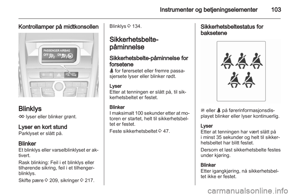 OPEL ZAFIRA TOURER 2012  Instruksjonsbok 