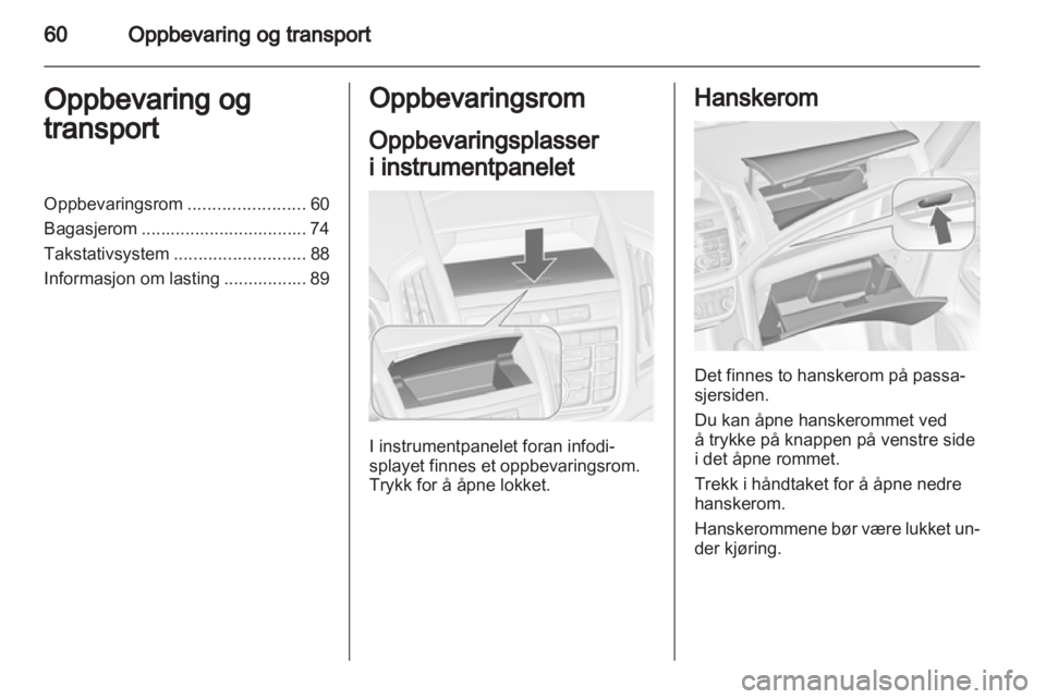 OPEL ZAFIRA TOURER 2012  Instruksjonsbok 