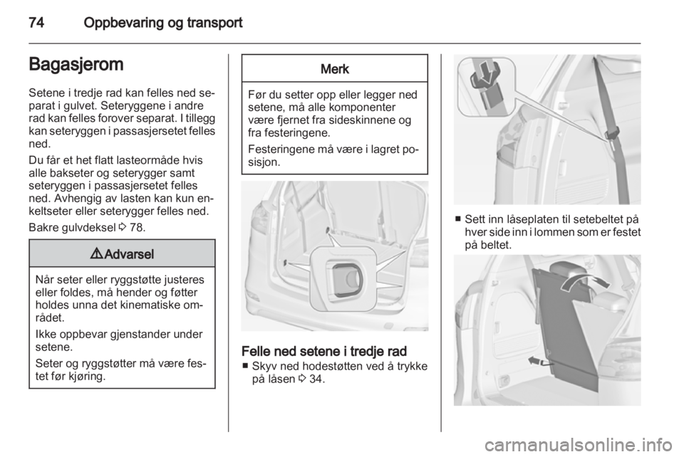 OPEL ZAFIRA TOURER 2012  Instruksjonsbok 