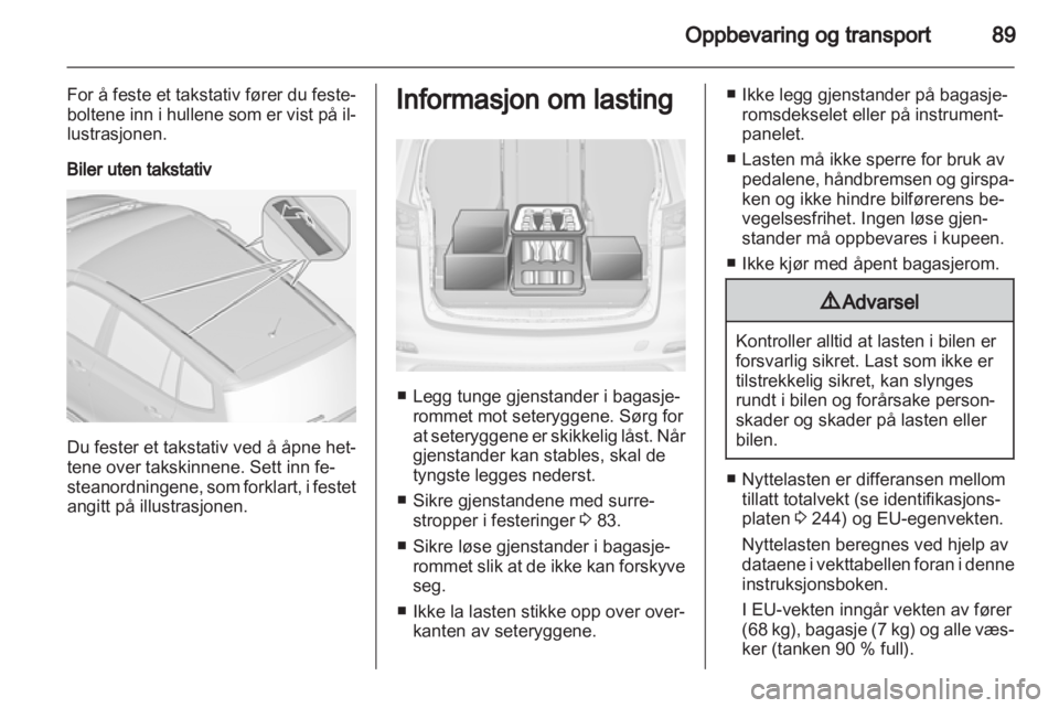 OPEL ZAFIRA TOURER 2012  Instruksjonsbok 