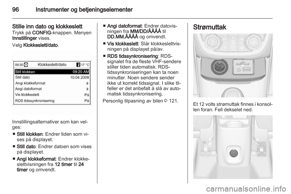 OPEL ZAFIRA TOURER 2012  Instruksjonsbok 
