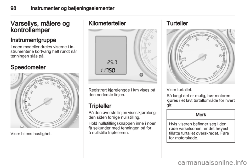 OPEL ZAFIRA TOURER 2012  Instruksjonsbok 
