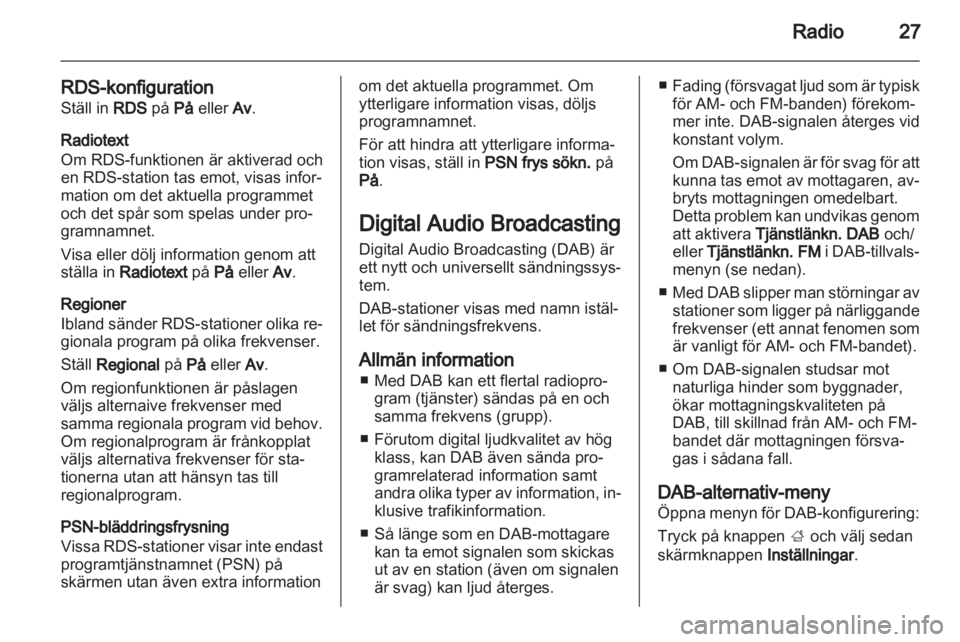 OPEL ADAM 2013  Handbok för infotainmentsystem 