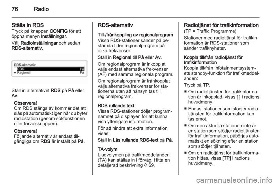 OPEL ADAM 2013 Handbok för infotainmentsystem OPEL ADAM 2013 Handbok för infotainmentsystem