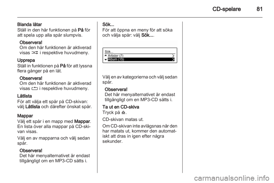 OPEL ADAM 2013 Handbok för infotainmentsystem OPEL ADAM 2013 Handbok för infotainmentsystem