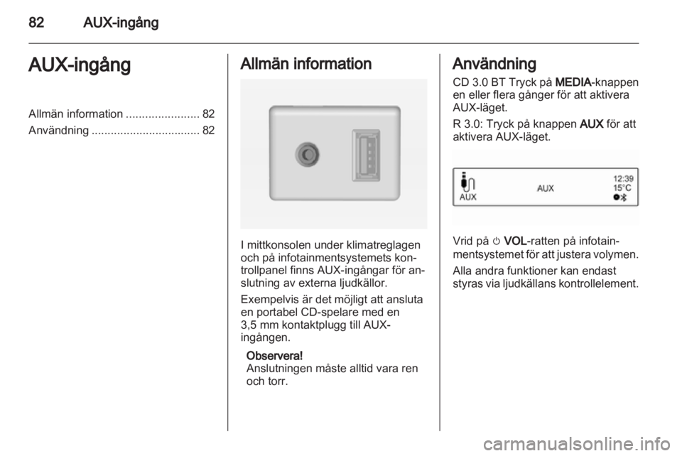 OPEL ADAM 2013 Handbok för infotainmentsystem OPEL ADAM 2013 Handbok för infotainmentsystem
