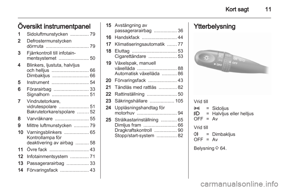 OPEL AGILA 2011 Instruktionsbok OPEL AGILA 2011 Instruktionsbok
