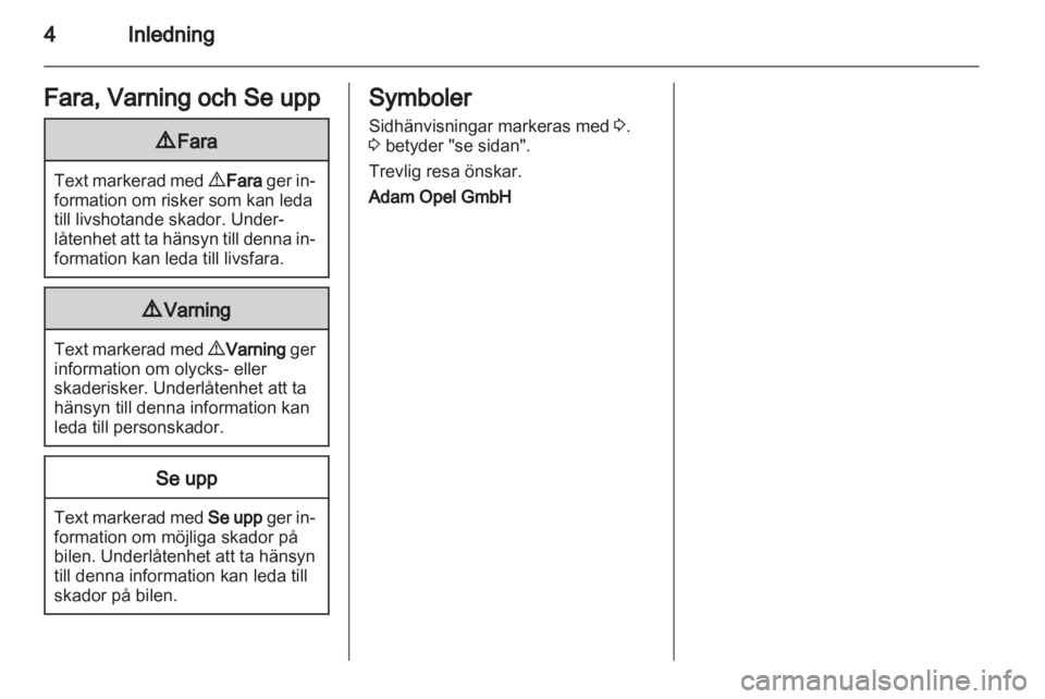 OPEL AGILA 2011  Instruktionsbok 