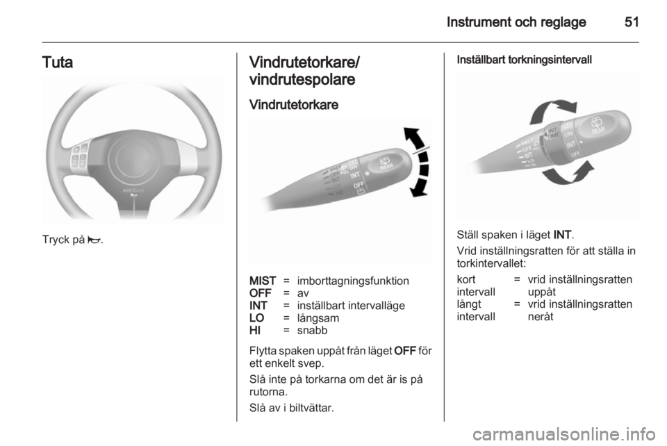 OPEL AGILA 2011  Instruktionsbok 