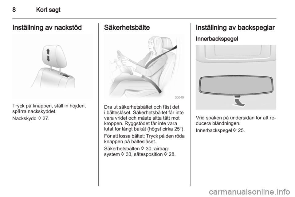 OPEL AGILA 2011  Instruktionsbok 