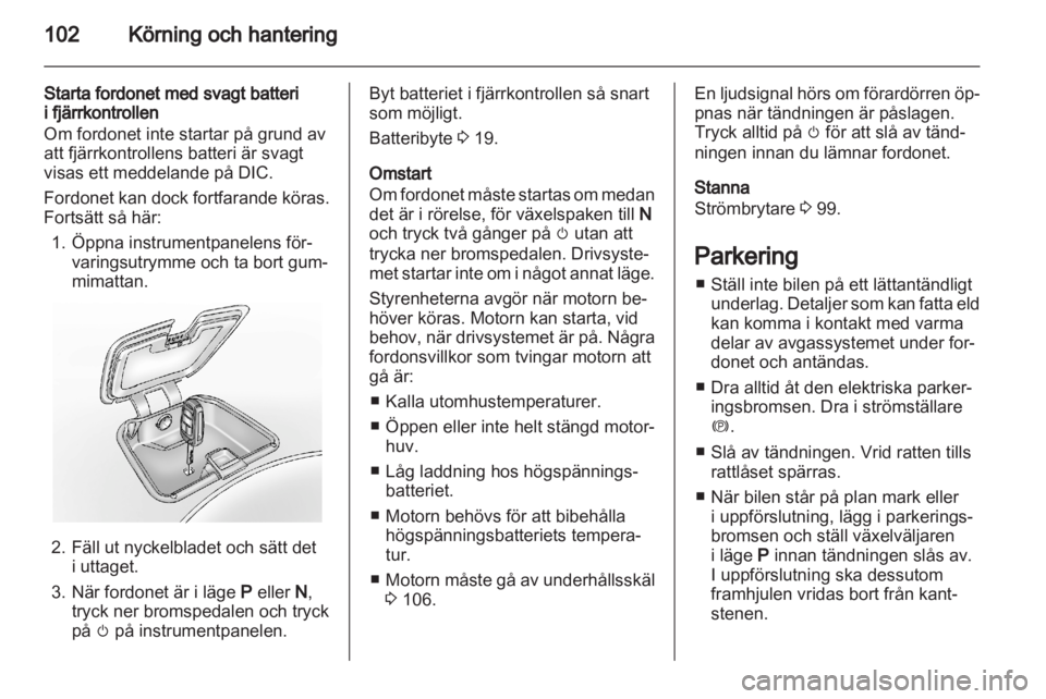 OPEL AMPERA 2012 Instruktionsbok OPEL AMPERA 2012 Instruktionsbok