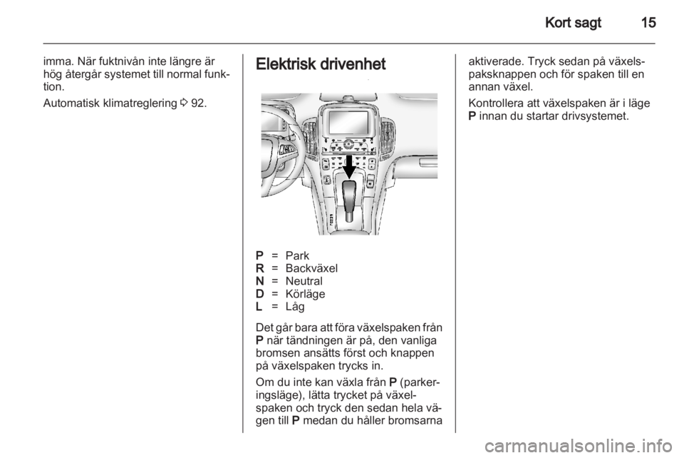 OPEL AMPERA 2012  Instruktionsbok 