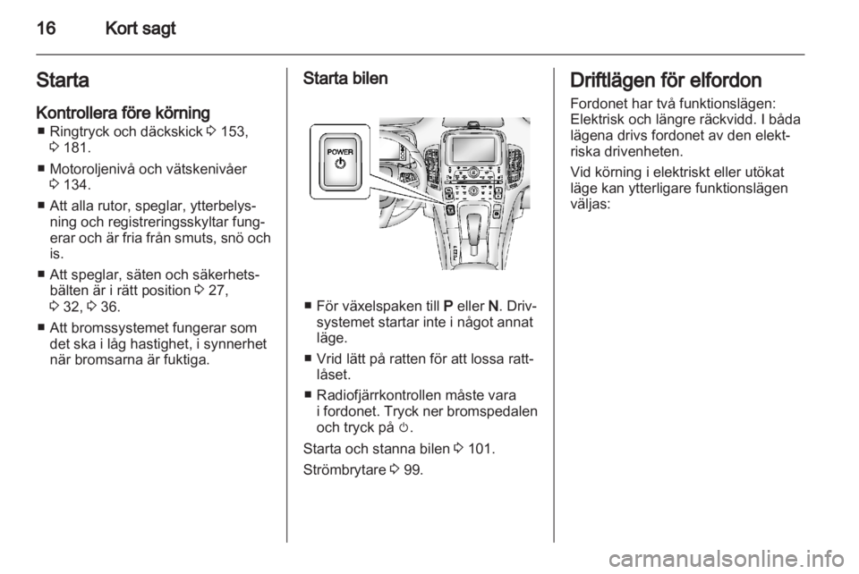 OPEL AMPERA 2012  Instruktionsbok 