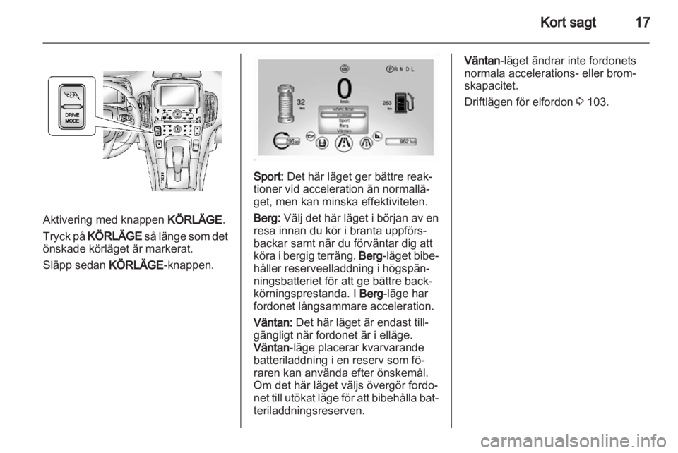 OPEL AMPERA 2012  Instruktionsbok 