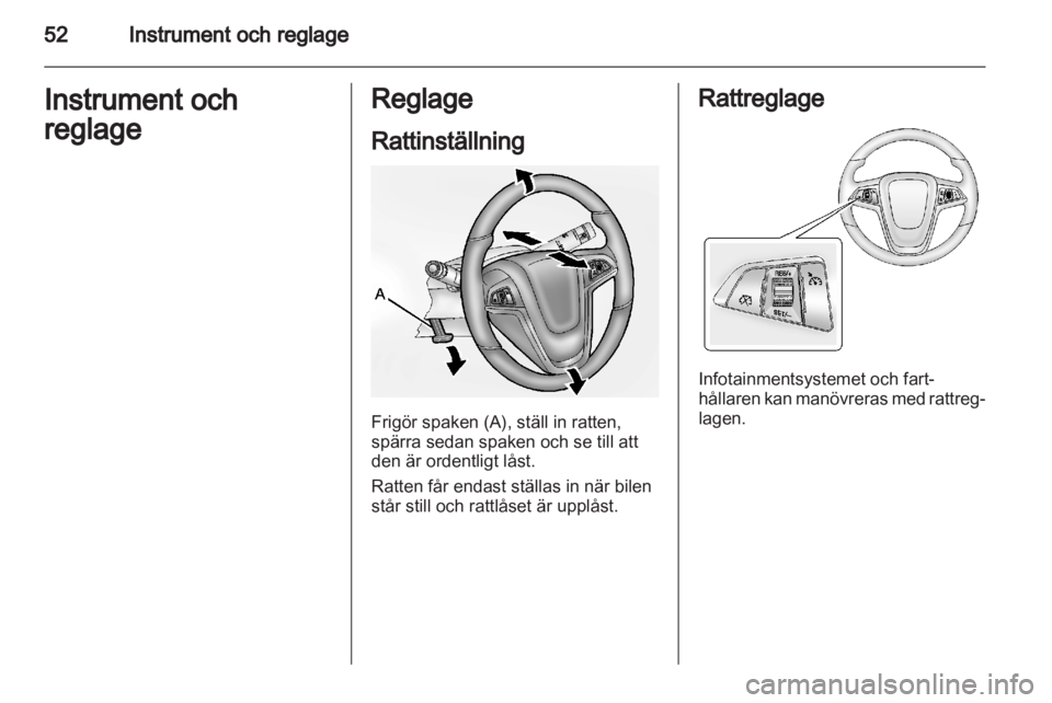 OPEL AMPERA 2012 Instruktionsbok OPEL AMPERA 2012 Instruktionsbok