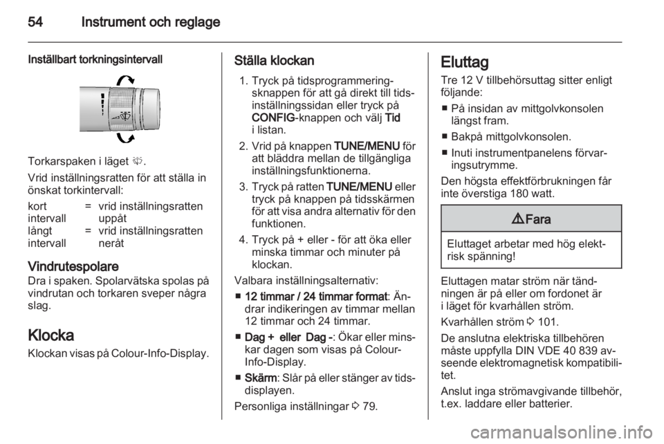 OPEL AMPERA 2012 Instruktionsbok OPEL AMPERA 2012 Instruktionsbok