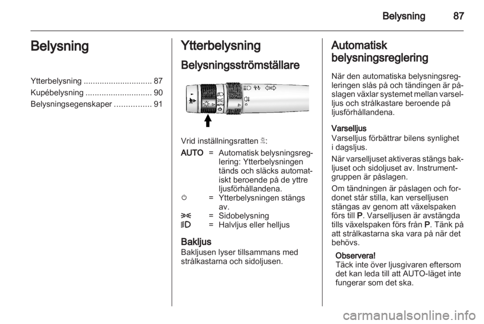 OPEL AMPERA 2012 Instruktionsbok OPEL AMPERA 2012 Instruktionsbok