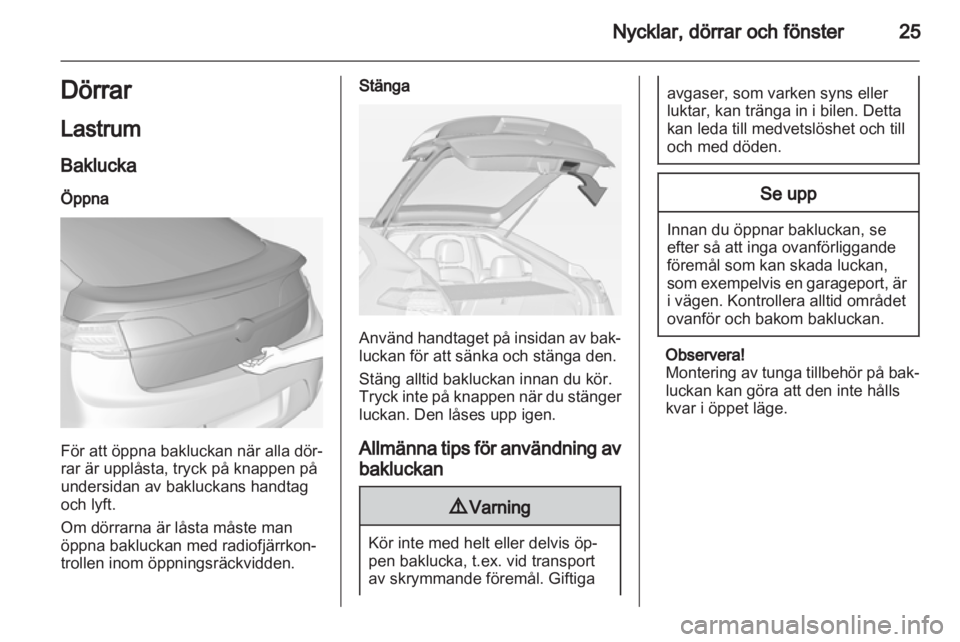 OPEL AMPERA 2012.5 Instruktionsbok OPEL AMPERA 2012.5 Instruktionsbok