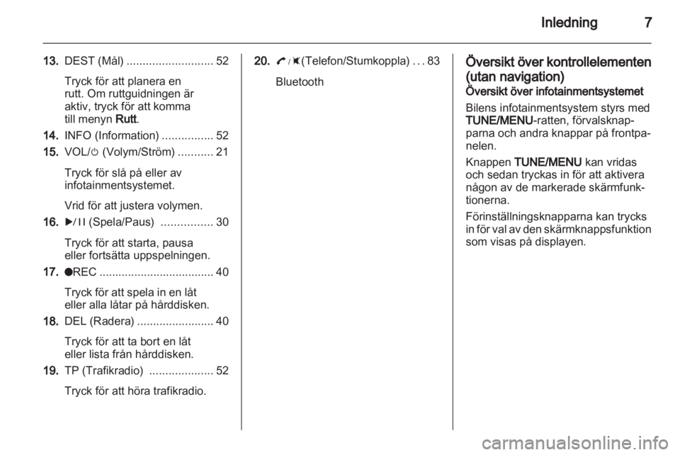 OPEL AMPERA 2013  Handbok för infotainmentsystem 