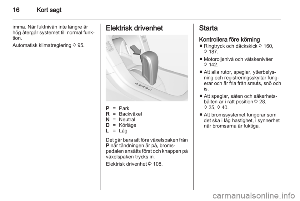 OPEL AMPERA 2013  Instruktionsbok 