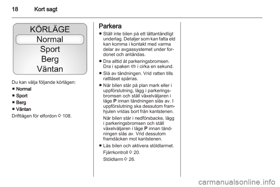 OPEL AMPERA 2013  Instruktionsbok 