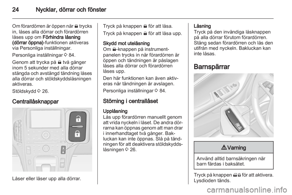 OPEL AMPERA 2013  Instruktionsbok 