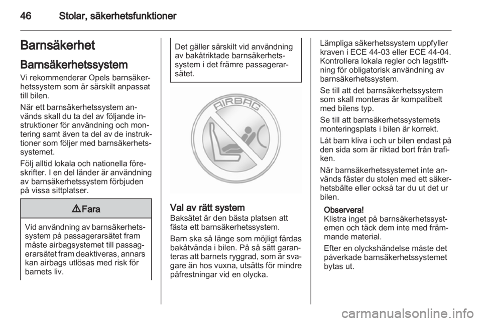 OPEL AMPERA 2013 Instruktionsbok OPEL AMPERA 2013 Instruktionsbok